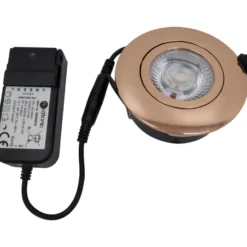 Nordtronic Low Profile Flexible indbygningsspot, driver, Ø8,3 cm, kobber, 4000K