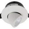 Nordtronic Low Profile Flexible indbygningsspot, kip, Ø7,5 cm, hvid, Ø3000K