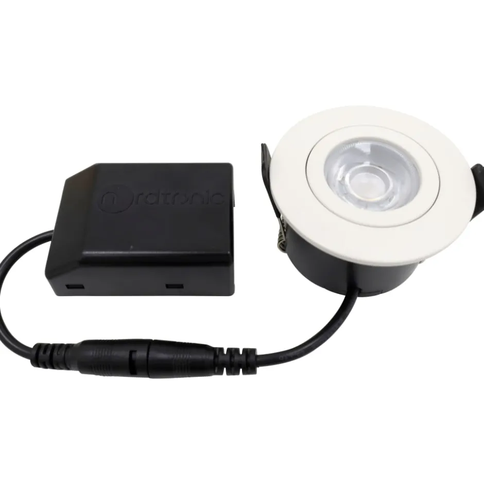 Nordtronic Low Profile Flexible indbygningsspot, Ø5,5 cm, hvid, 2700K