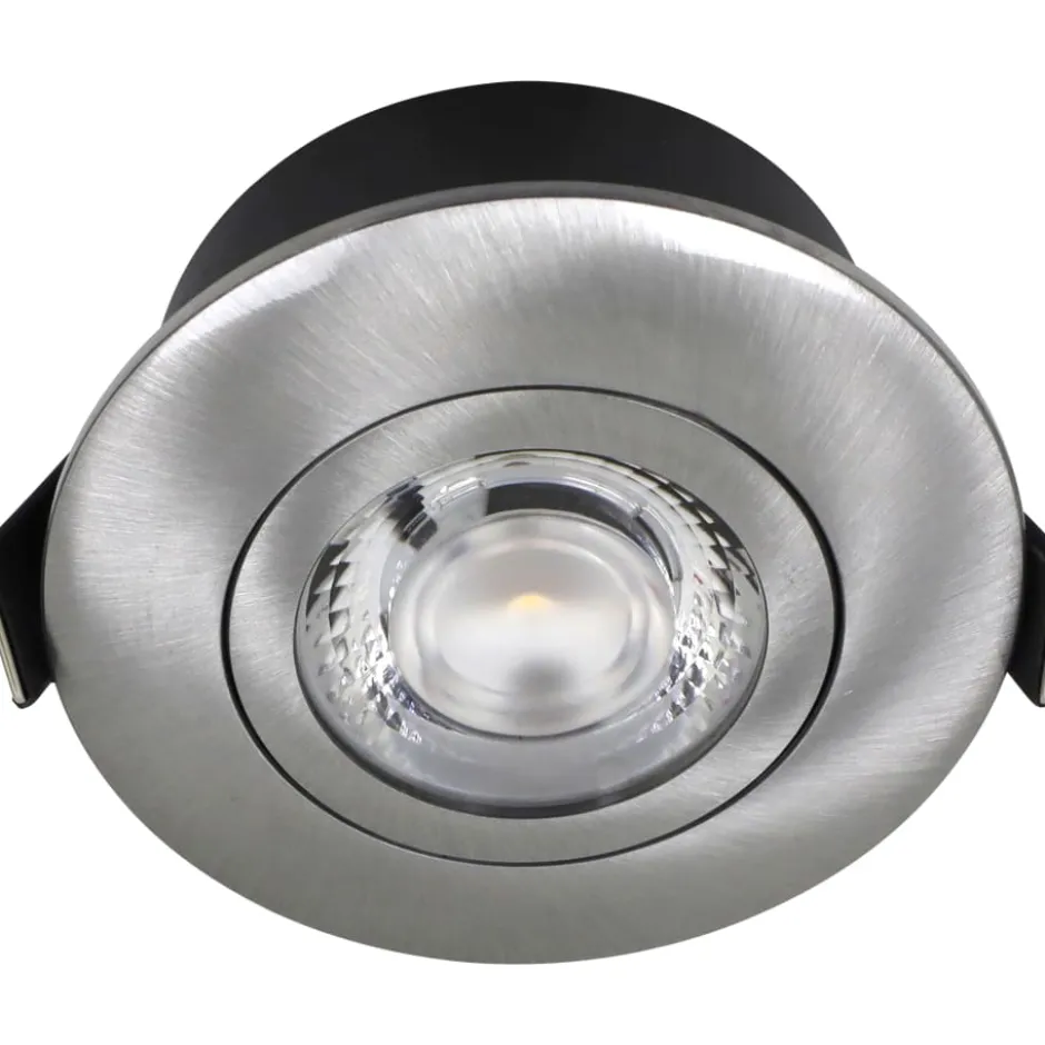 Nordtronic Low Profile Flexible indbygningsspot, Ø7,5 cm, børstet alu, 2700K