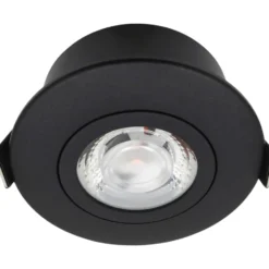 Nordtronic Low Profile Flexible indbygningsspot, Ø7,5 cm, sort, 3000K
