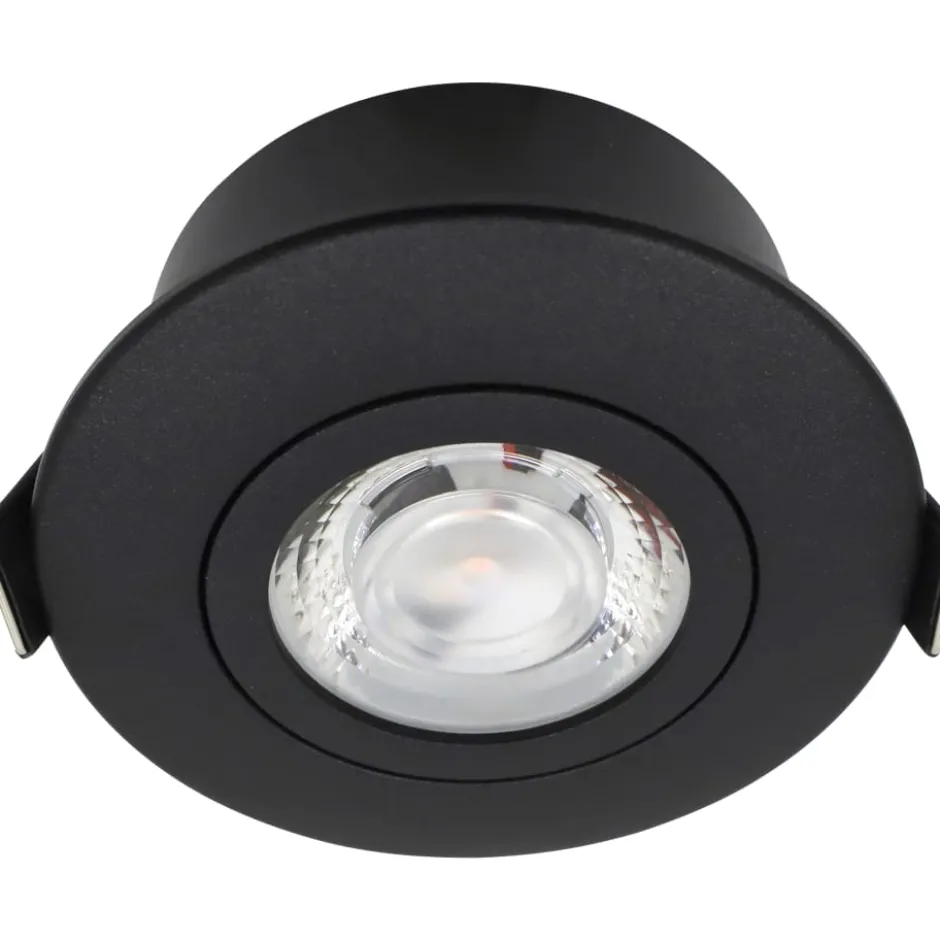 Nordtronic Low Profile Flexible indbygningsspot, Ø7,5 cm, sort, 3000K