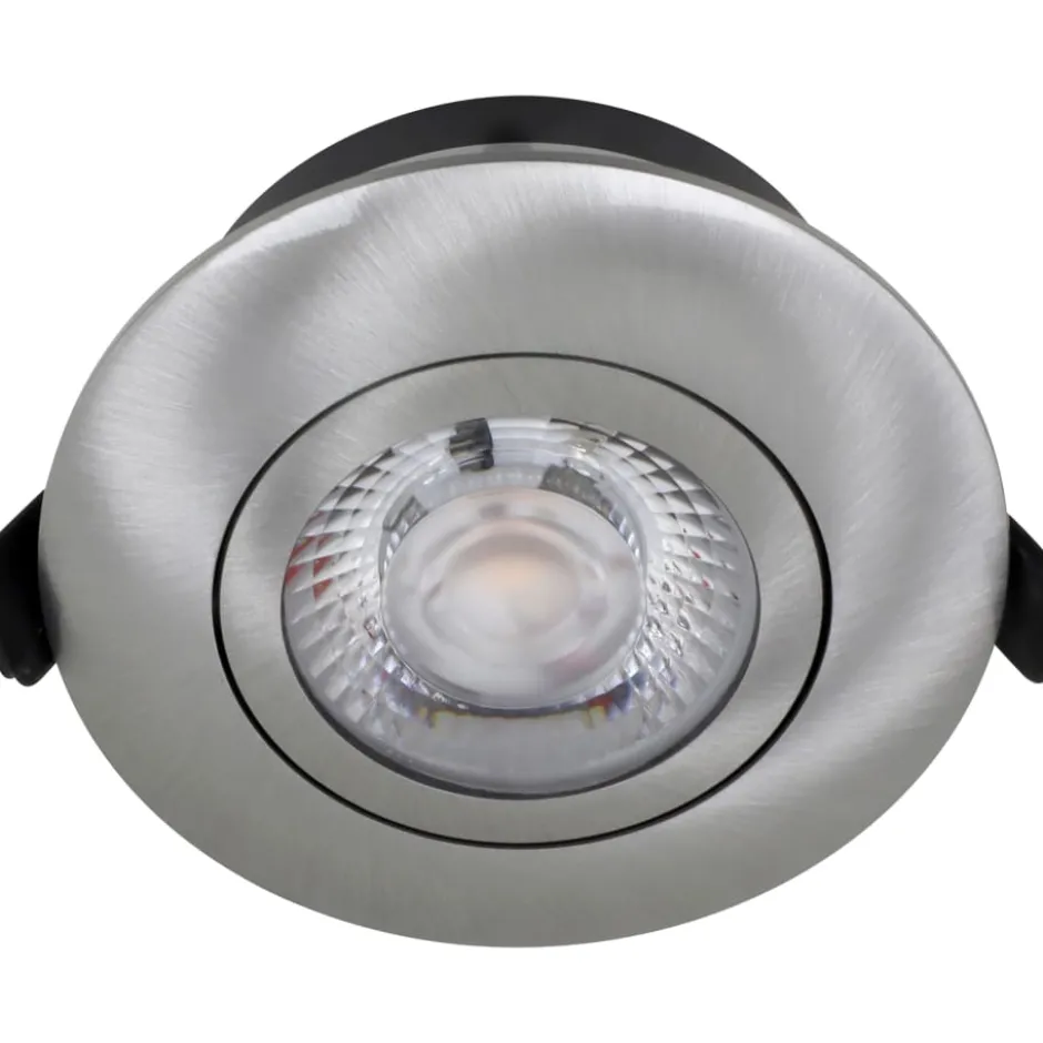 Nordtronic Low Profile Flexible indbygningsspot, Ø8,3 cm, DTW, børstet alu