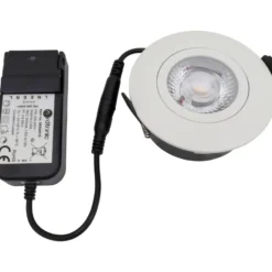 Nordtronic Low Profile Flexible indbygningsspot, Ø8,3 cm, hvid, 2700K