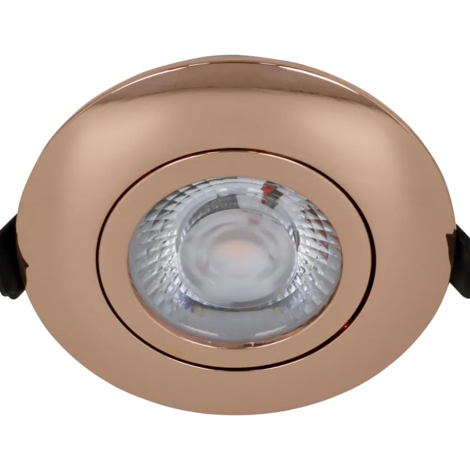 Nordtronic Low Profile Flexible indbygningsspot, Ø8,3 cm, kobber, 3000K