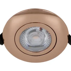 Nordtronic Low Profile Flexible indbygningsspot, Ø8,3 cm, kobber, 4000K