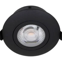Nordtronic Low Profile Flexible indbygningsspot, Ø8,3 cm, sort, 2700K