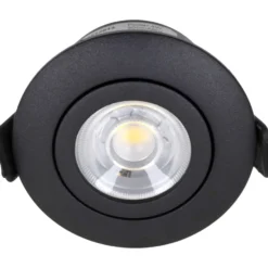 Nordtronic Low Profile Flexible udendørs indbygningsspot, driver, Ø7,5 cm, sort, 2700K