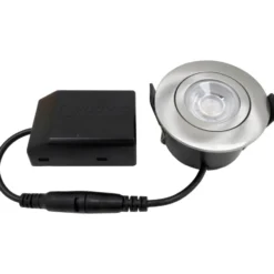 Nordtronic Low Profile Flexible udendørs indbygningsspot, Ø5,5 cm, børstet alu, 4000K
