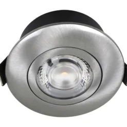Nordtronic Low Profile Flexible udendørs indbygningsspot, Ø7,5 cm, børstet alu, 2700K
