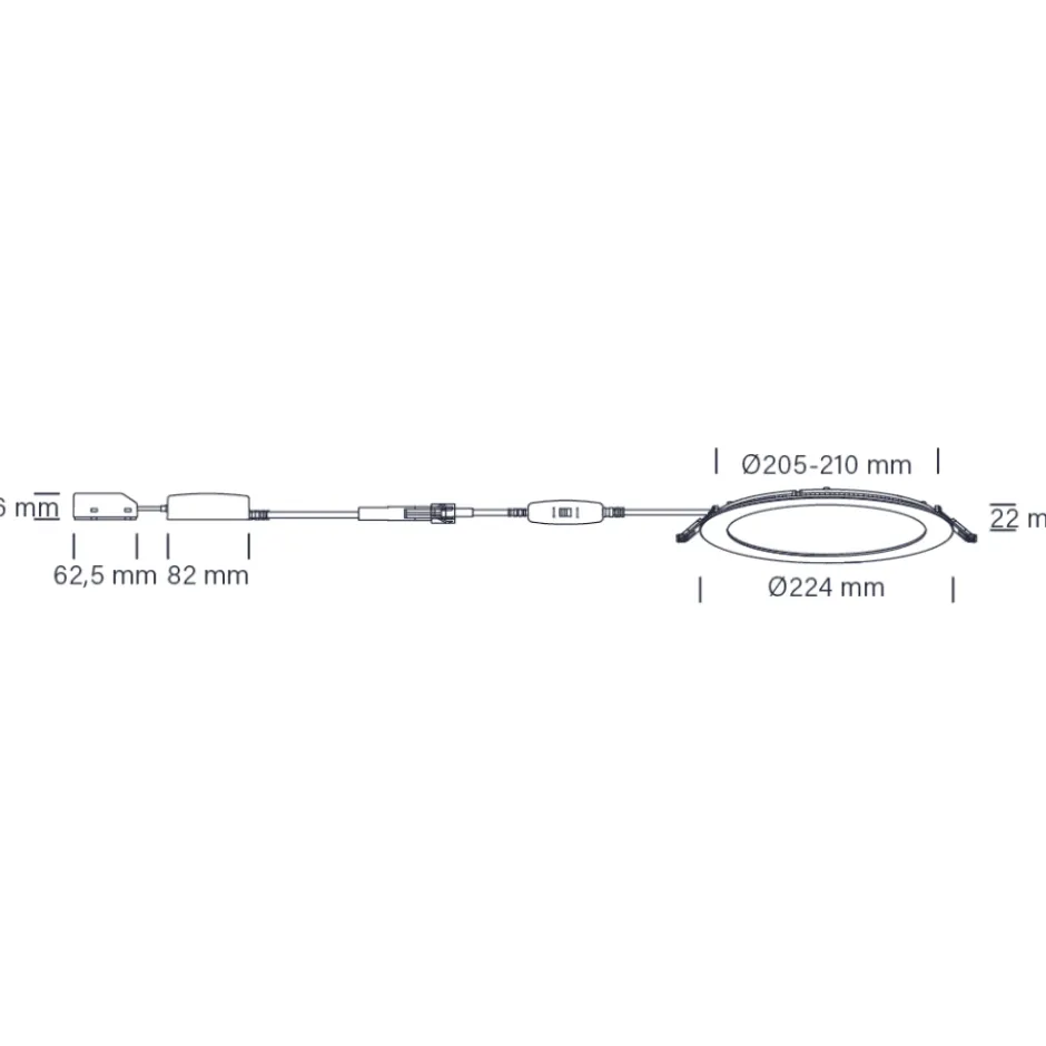 Nordtronic Lucette G2 indbygningsspot, Ø25 cm