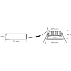 Nordtronic Velia Low Profile indbygningsspot, børstet alu, 3000K