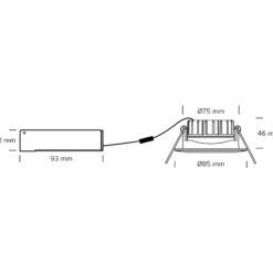 Nordtronic Velia Low Profile indbygningsspot, mat hvid, 4000K