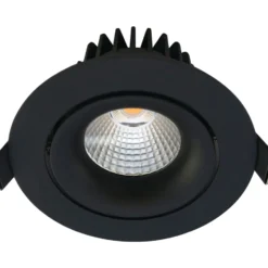 Nordtronic Velia Tilt indbygningsspot, rund, mat sort, 2700K
