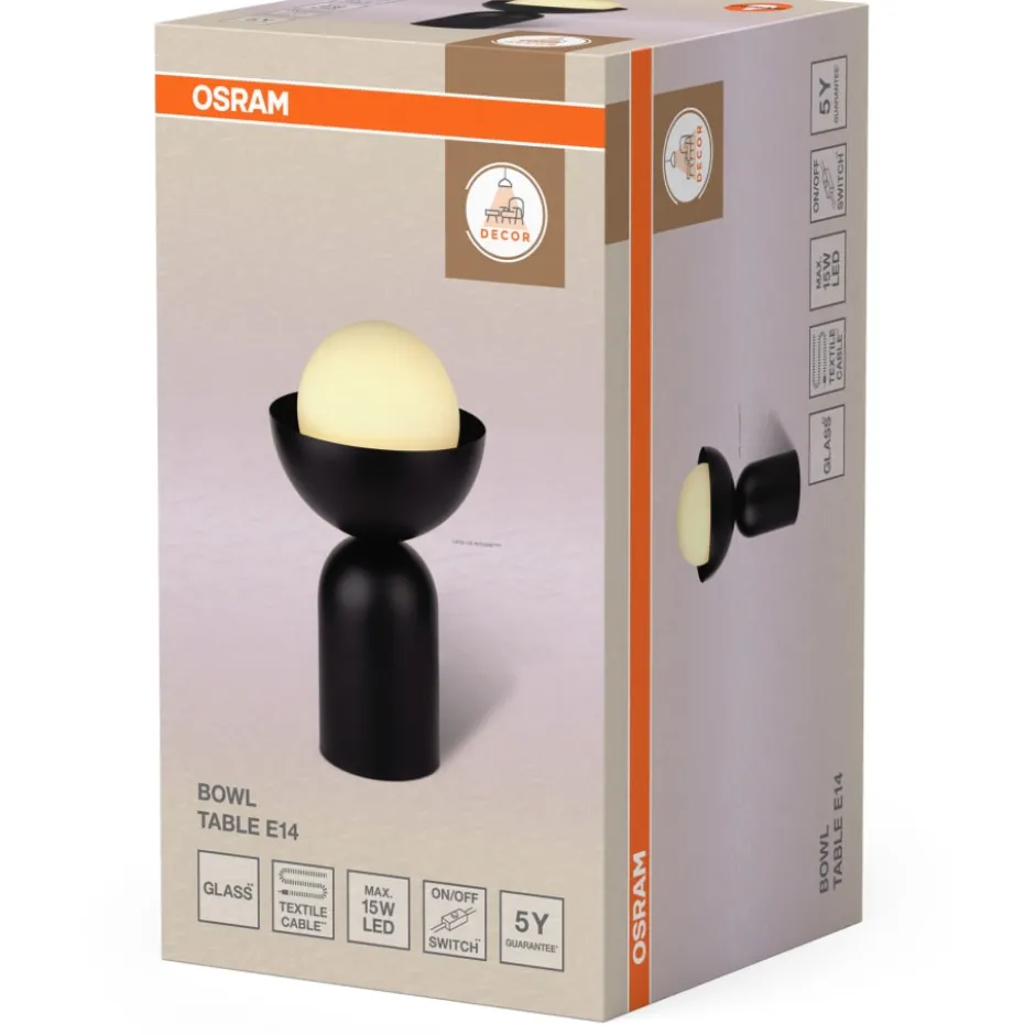 Osram Decor Bowl bordlampe, sort
