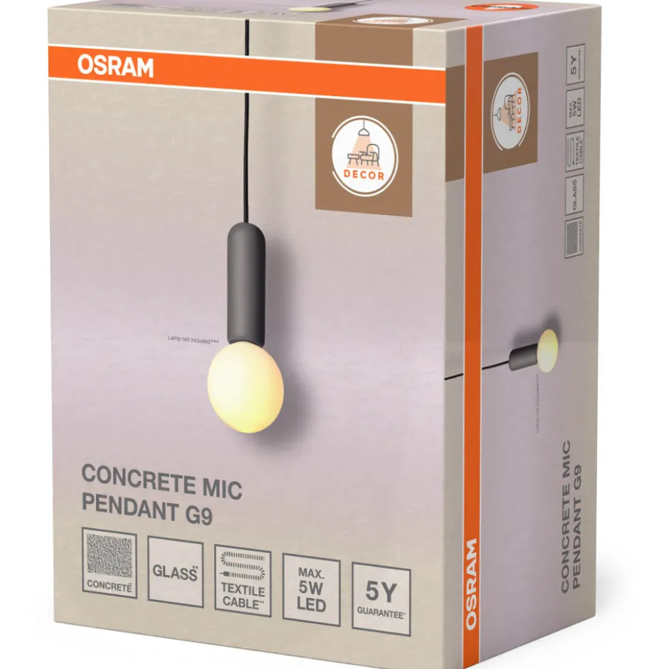 Osram Decor Concrete Mic pendel, grå