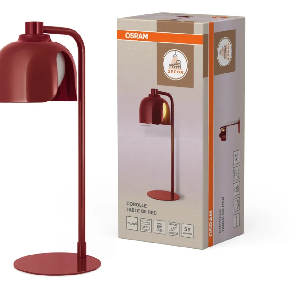 Osram Decor Corolle bordlampe, rød
