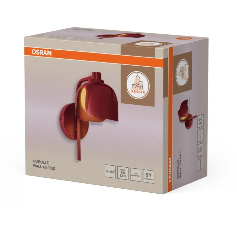 Osram Decor Corolle væglampe, rød