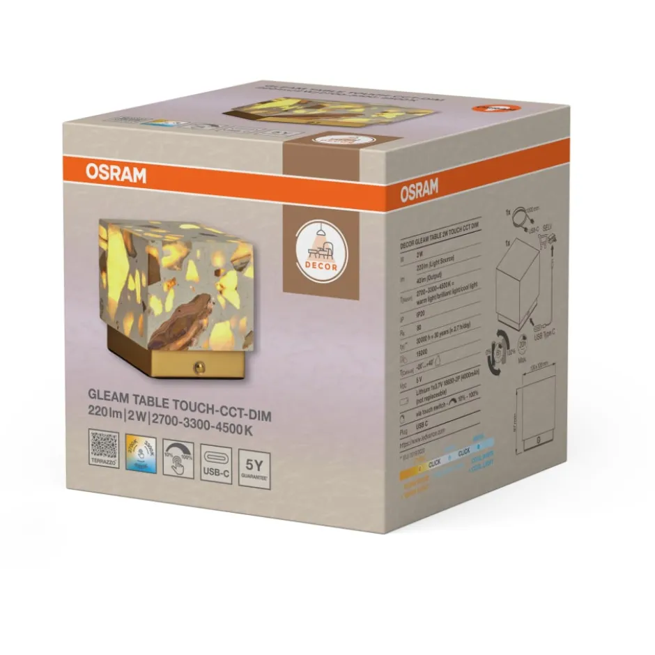 Osram Decor Gleam genopladelig bordlampe