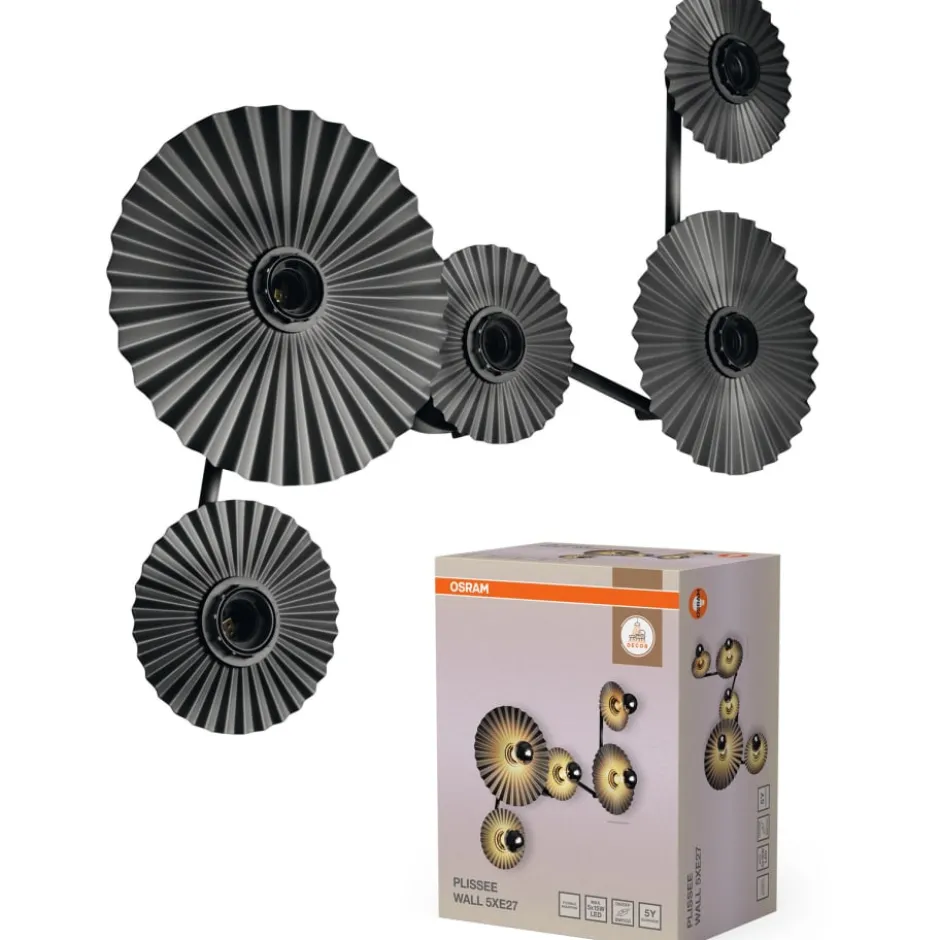 Osram Decor Plissee væglampe, grå
