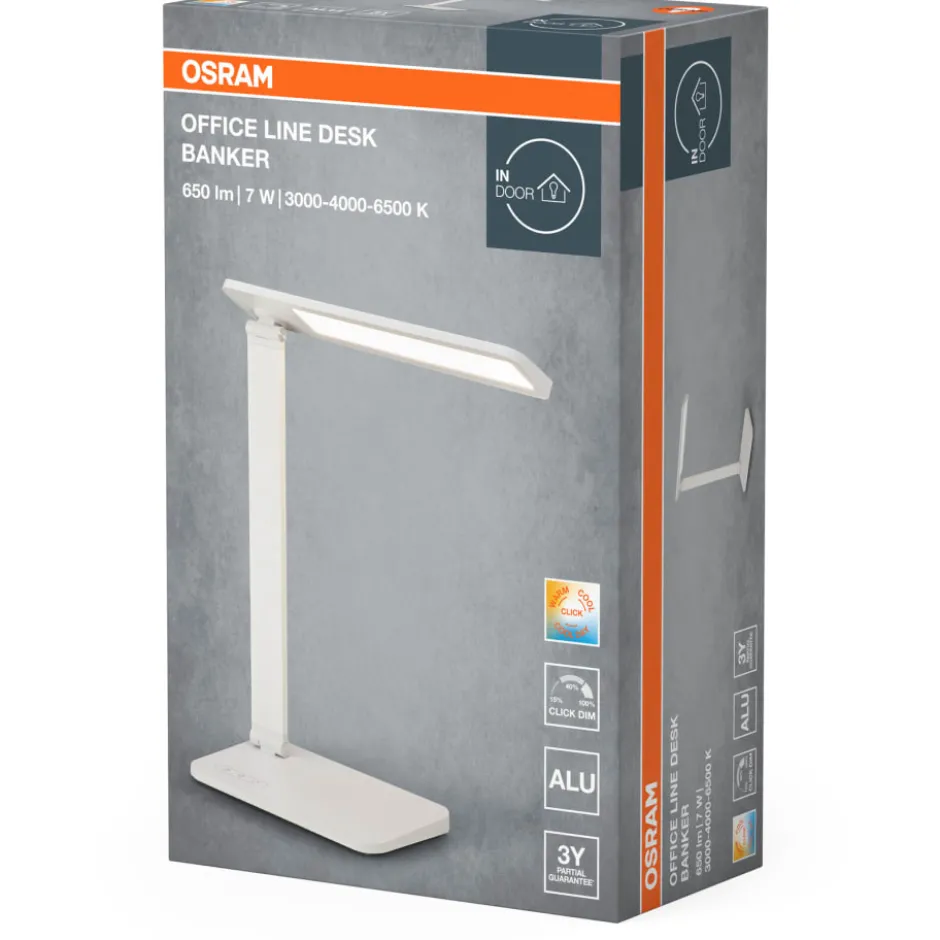Osram Office Banker skrivebordslampe, 7,5W, hvid