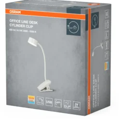 Osram Office Cylinder klemmelampe, hvid