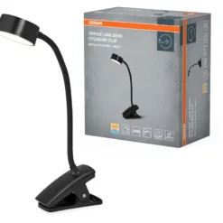 Osram Office Cylinder klemmelampe, sort