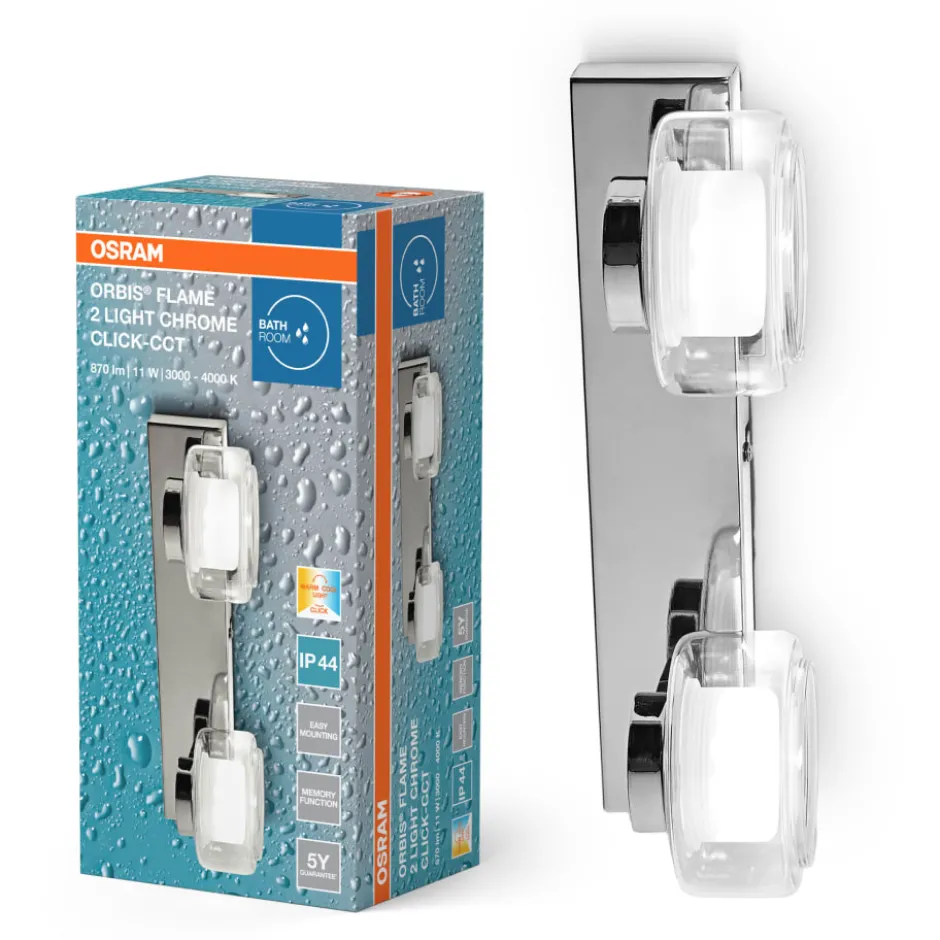 Osram Orbis Flame spejllampe, 3000-4000K, krom, 30 cm