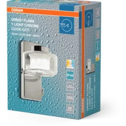 Osram Orbis Flame væglampe, 3000-4000K, krom