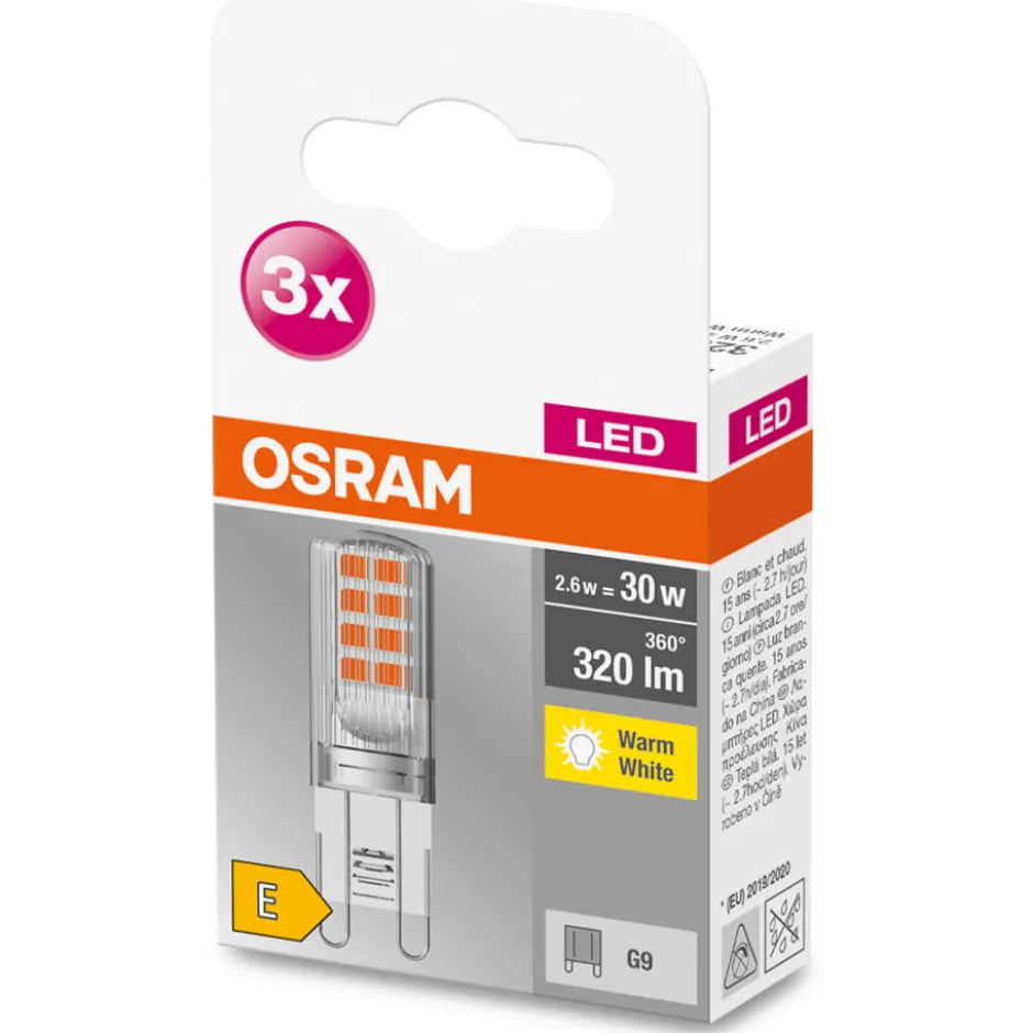 Osram Parathom G9 stiftpære, 2700K, 2,6W, 3-pak