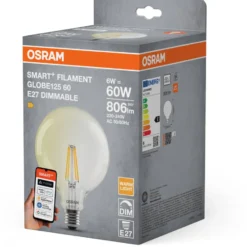 Osram Smart+ E27 globepære, 2700K, 6W