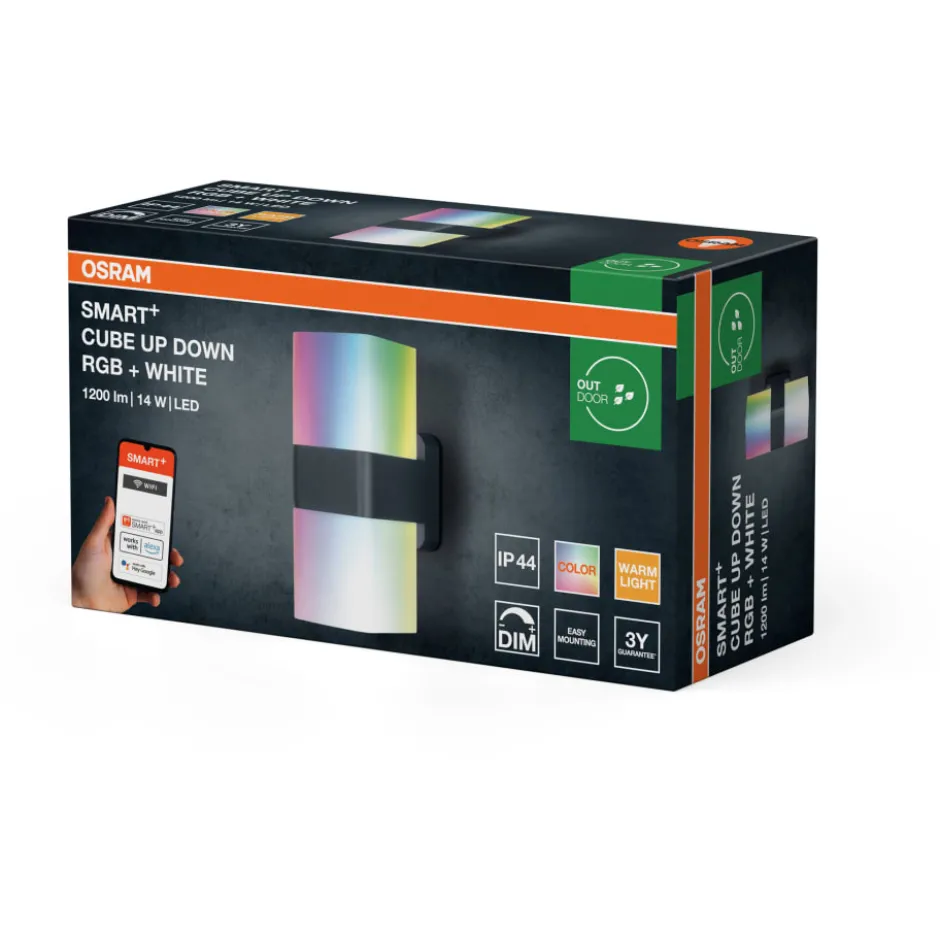 Osram Smart+ Wifi Cube udendørs væglampe, farveskift + hvid