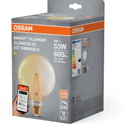 Osram Smart+ Wifi E27 globepære, 2400K, 6W