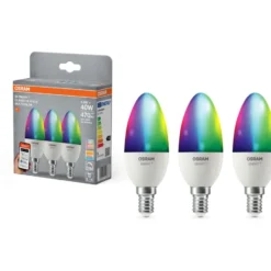 Osram Smart+ Wifi E14 kertepære, farveskift, 4,9W, 3-pak