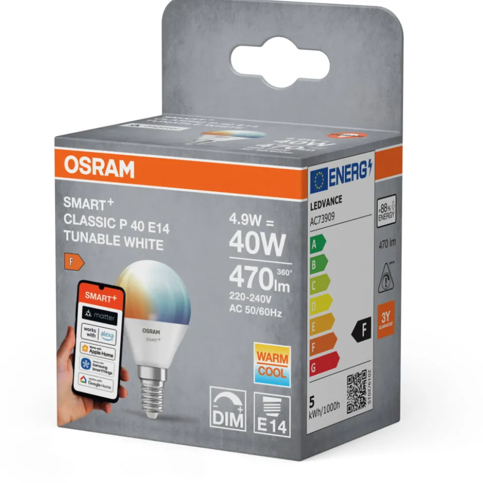 Osram Smart+ Wifi E14 kronepære, 2700K-6500K, 4,9W