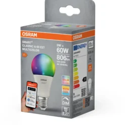 Osram Smart+ Wifi E27 standardpære, farveskift, 9W