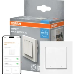 Osram Smart+ Wifi Matter afbryder, 2-knap, hvid