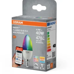 Osram Smart+ Wifi Matter E14 kertepære, farveskift, 4,9W