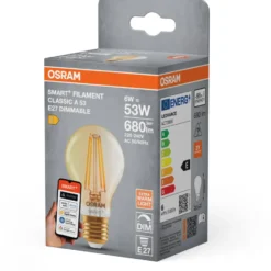 Osram Smart+ Wifi Matter E27 standardpære, 2400K, 6W