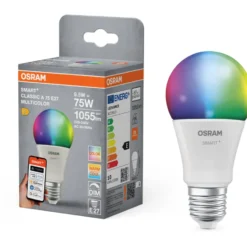 Osram Smart+ Wifi Matter E27 standardpære, farveskift, 9,5W
