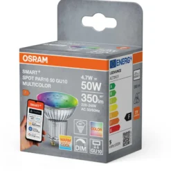 Osram Smart+ Wifi Matter GU10 spotpære, farveskift, 4,7W