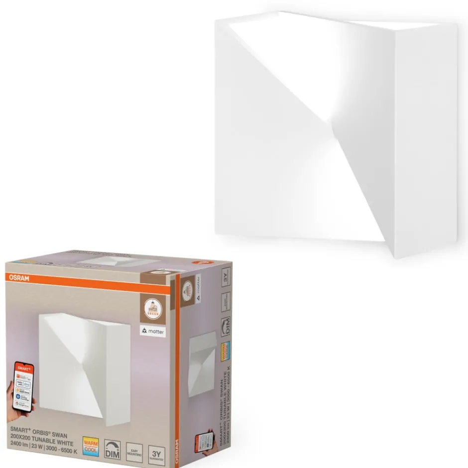 Osram Smart+ Wifi Matter Orbis Swan væglampe, 20x20 cm