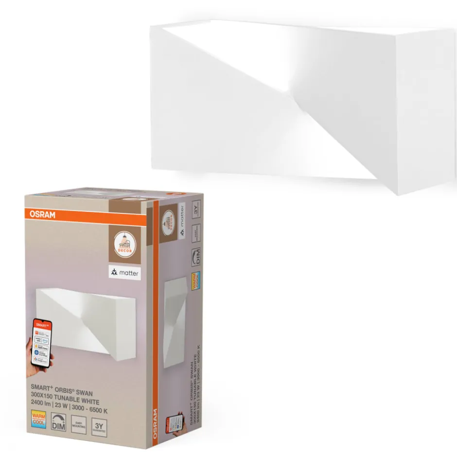 Osram Smart+ Wifi Matter Orbis Swan væglampe, 30x15 cm