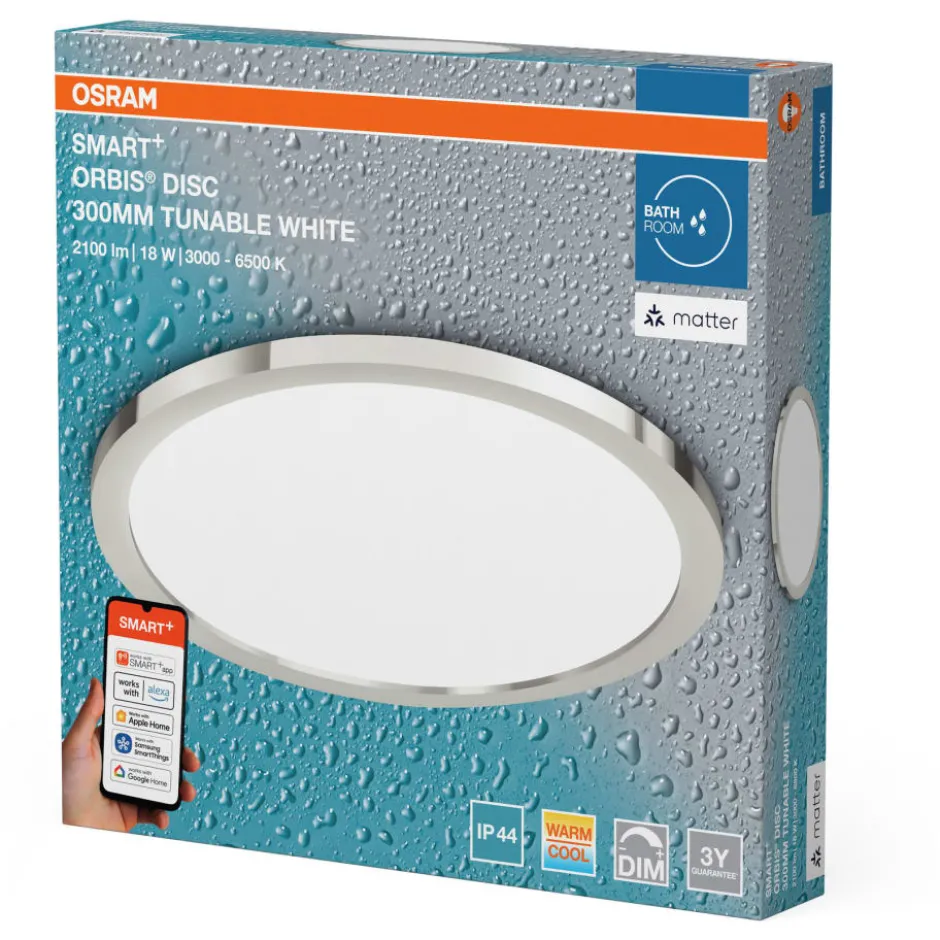 Osram Smart+ Wifi Orbis Disc plafond, justerbar hvid, Ø30 cm