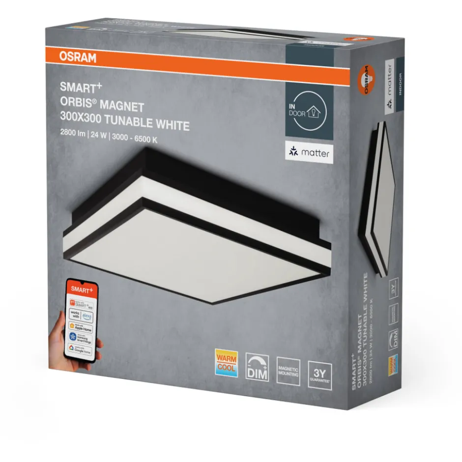 Osram Smart+ Wifi Orbis Magnet plafond, justerbar hvid, 30x30 cm