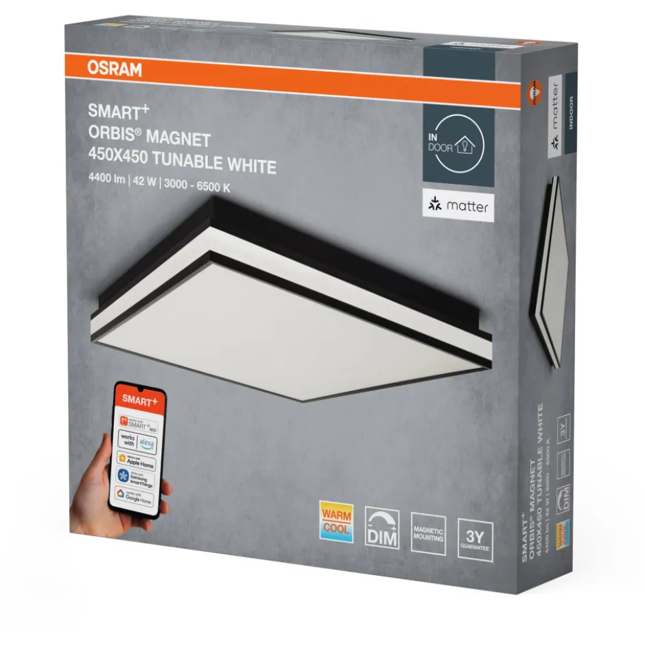 Osram Smart+ Wifi Orbis Magnet plafond, justerbar hvid, 45x45 cm