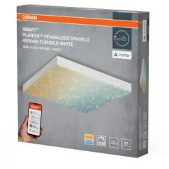 Osram Smart+ Wifi Planon Frameless Sparkle panel, justerbar hvid, 45x45 cm