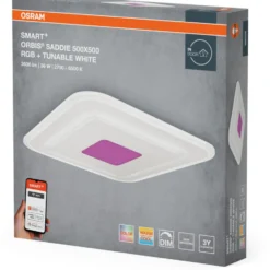 Osram Smart+ Wifi Saddie loftlampe, farveskift + hvid, 50x50 cm