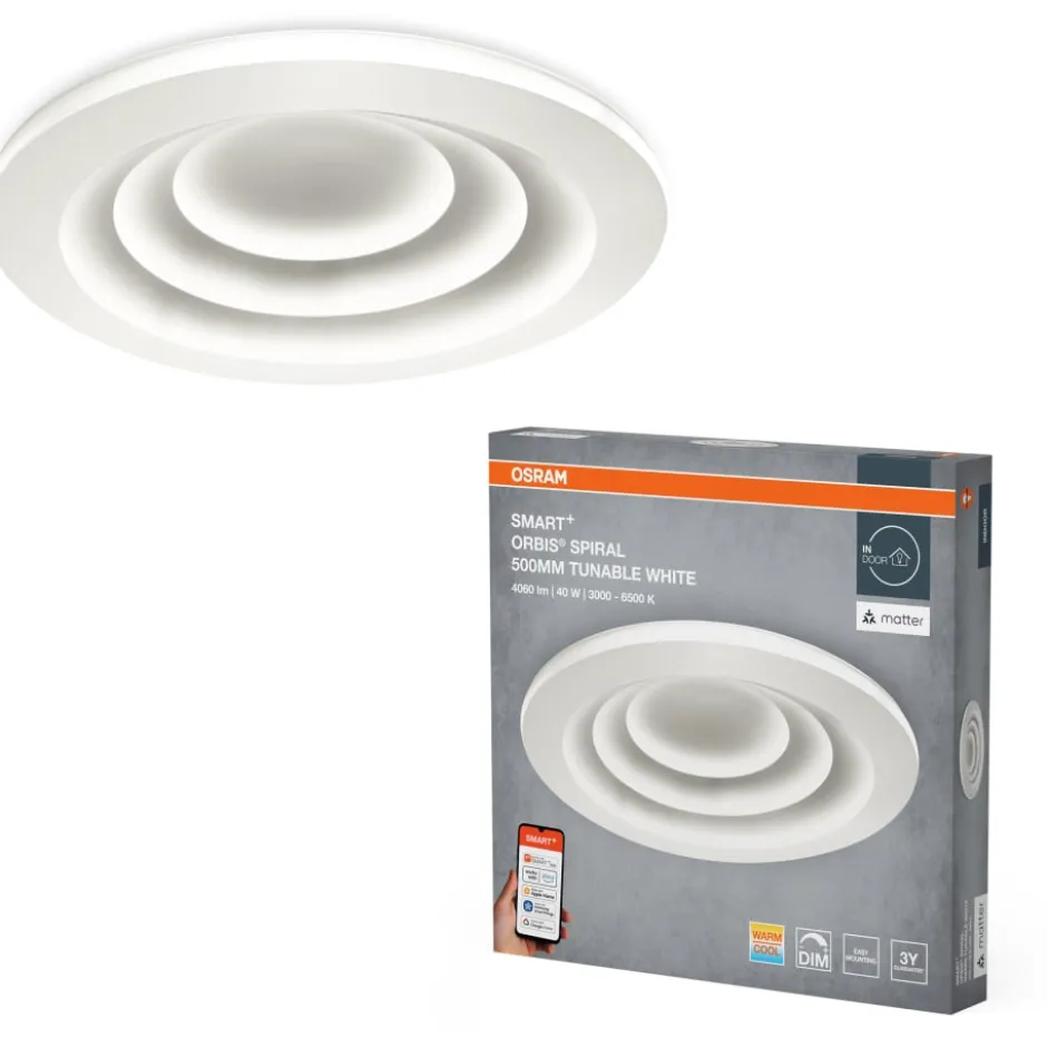 Osram Smart+ Wifi Spiral plafond, justerbar hvid, Ø50 cm