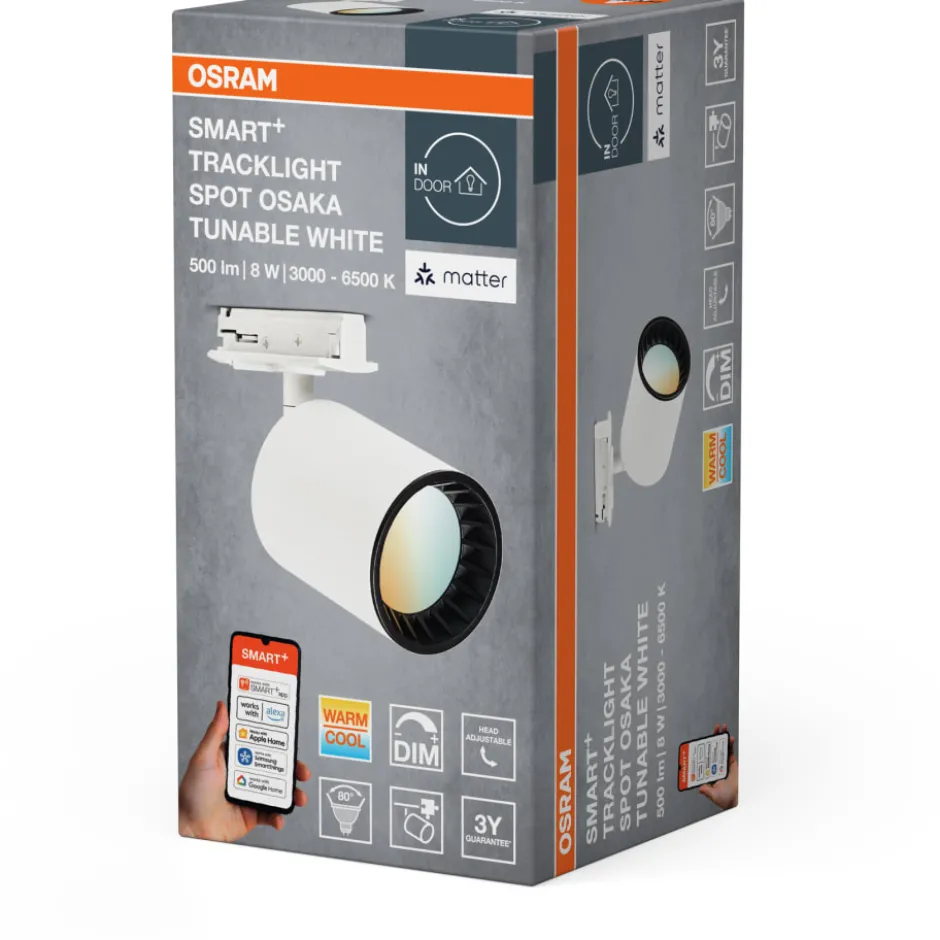 Osram Smart+ Wifi Tracklight Osaka skinnespot, justerbar hvid, hvid
